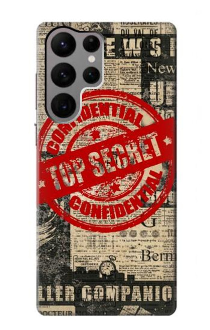 S3937 Text Top Secret Art Vintage Hülle Schutzhülle Taschen für Samsung Galaxy S23 Ultra
