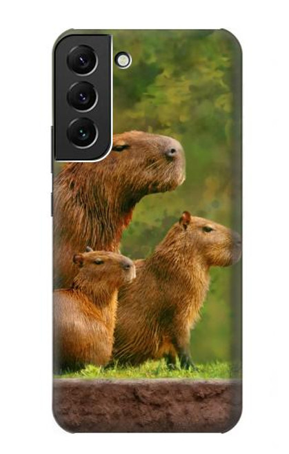 S3917 Capybara Family Giant Guinea Pig Hülle Schutzhülle Taschen für Samsung Galaxy S22 Plus
