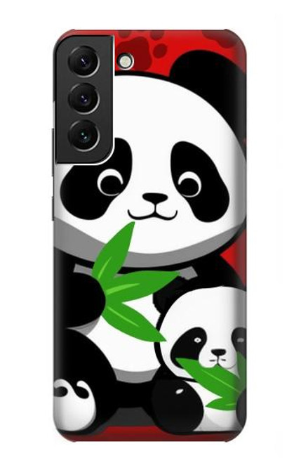 S3929 Cute Panda Eating Bamboo Hülle Schutzhülle Taschen für Samsung Galaxy S22 Plus
