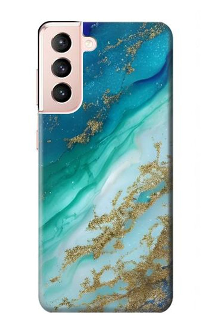S3920 Abstract Ocean Blue Color Mixed Emerald Hülle Schutzhülle Taschen für Samsung Galaxy S21 5G