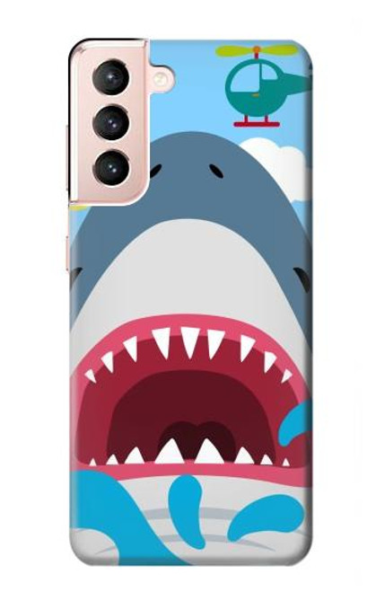 S3947 Shark Helicopter Cartoon Hülle Schutzhülle Taschen für Samsung Galaxy S21 5G