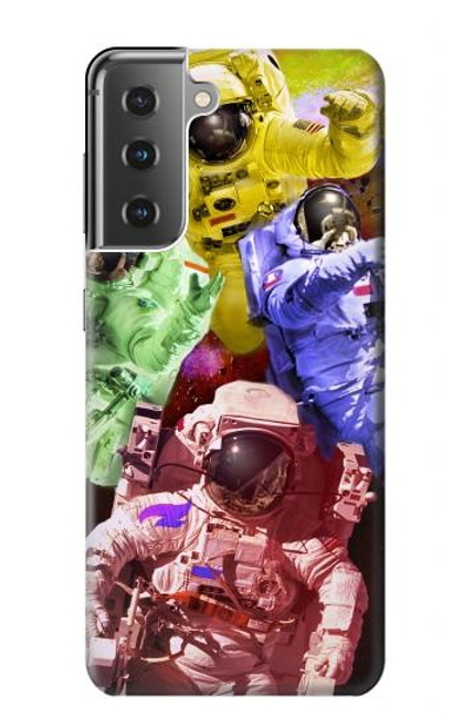 S3914 Colorful Nebula Astronaut Suit Galaxy Hülle Schutzhülle Taschen für Samsung Galaxy S21 Plus 5G, Galaxy S21+ 5G