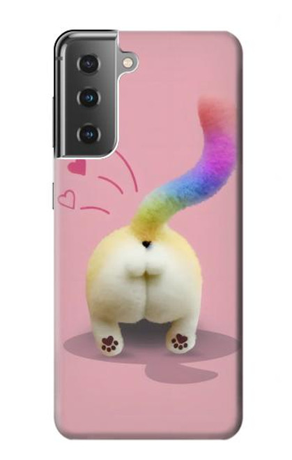 S3923 Cat Bottom Rainbow Tail Hülle Schutzhülle Taschen für Samsung Galaxy S21 Plus 5G, Galaxy S21+ 5G