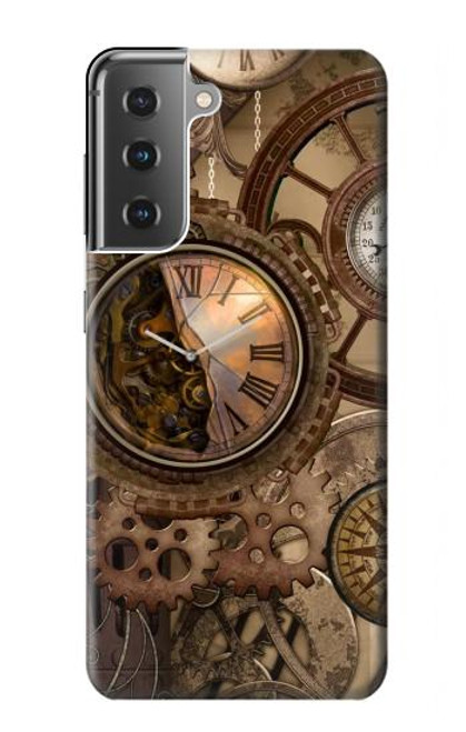S3927 Compass Clock Gage Steampunk Hülle Schutzhülle Taschen für Samsung Galaxy S21 Plus 5G, Galaxy S21+ 5G