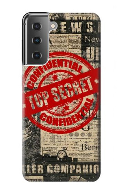S3937 Text Top Secret Art Vintage Hülle Schutzhülle Taschen für Samsung Galaxy S21 Plus 5G, Galaxy S21+ 5G