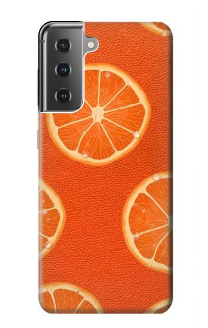 S3946 Seamless Orange Pattern Hülle Schutzhülle Taschen für Samsung Galaxy S21 Plus 5G, Galaxy S21+ 5G