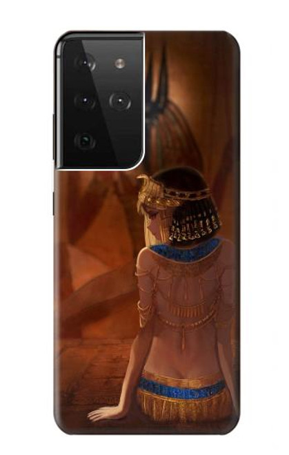 S3919 Egyptian Queen Cleopatra Anubis Hülle Schutzhülle Taschen für Samsung Galaxy S21 Ultra 5G