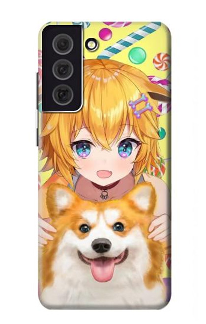 S3918 Baby Corgi Dog Corgi Girl Candy Hülle Schutzhülle Taschen für Samsung Galaxy S21 FE 5G