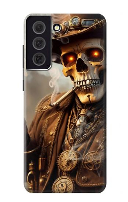 S3949 Steampunk Skull Smoking Hülle Schutzhülle Taschen für Samsung Galaxy S21 FE 5G