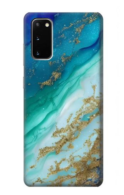 S3920 Abstract Ocean Blue Color Mixed Emerald Hülle Schutzhülle Taschen für Samsung Galaxy S20