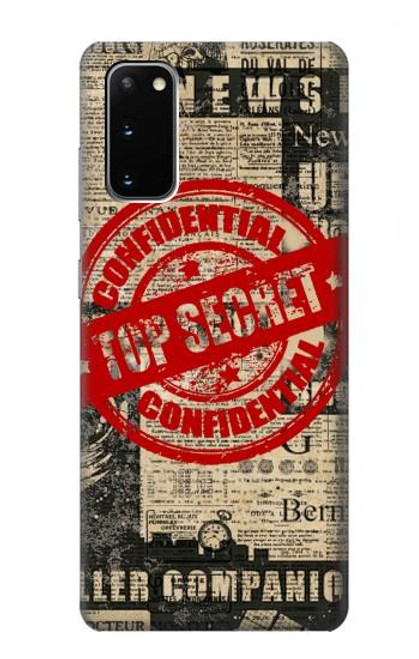 S3937 Text Top Secret Art Vintage Hülle Schutzhülle Taschen für Samsung Galaxy S20