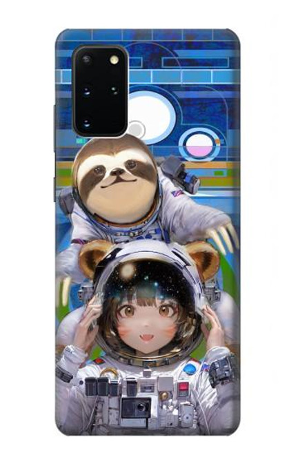 S3915 Raccoon Girl Baby Sloth Astronaut Suit Hülle Schutzhülle Taschen für Samsung Galaxy S20 Plus, Galaxy S20+