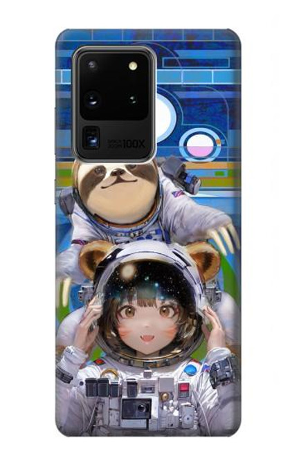 S3915 Raccoon Girl Baby Sloth Astronaut Suit Hülle Schutzhülle Taschen für Samsung Galaxy S20 Ultra