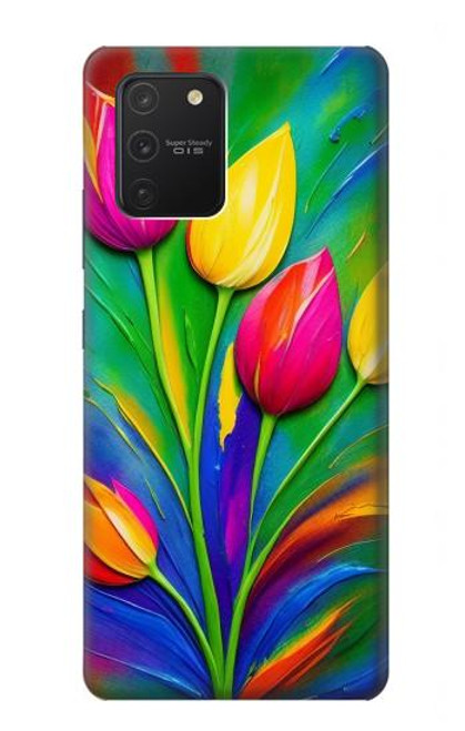 S3926 Colorful Tulip Oil Painting Hülle Schutzhülle Taschen für Samsung Galaxy S10 Lite