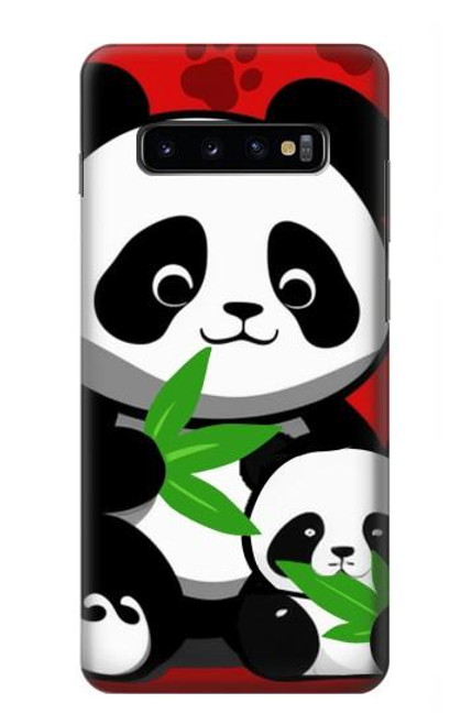 S3929 Cute Panda Eating Bamboo Hülle Schutzhülle Taschen für Samsung Galaxy S10 Plus