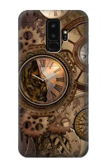 S3927 Compass Clock Gage Steampunk Hülle Schutzhülle Taschen für Samsung Galaxy S9 Plus