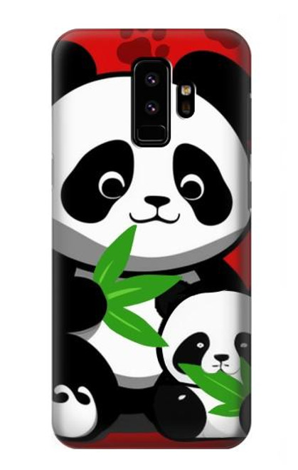 S3929 Cute Panda Eating Bamboo Hülle Schutzhülle Taschen für Samsung Galaxy S9