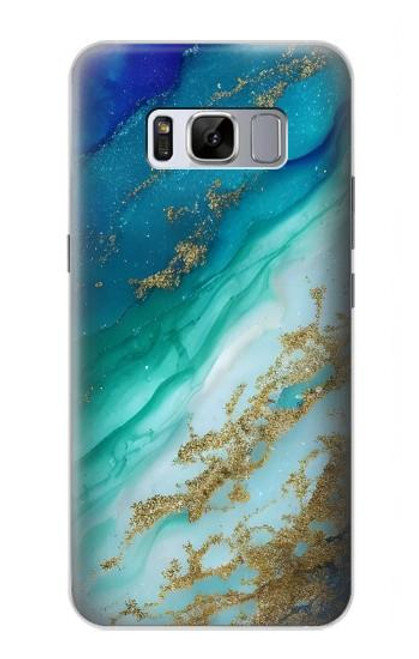 S3920 Abstract Ocean Blue Color Mixed Emerald Hülle Schutzhülle Taschen für Samsung Galaxy S8