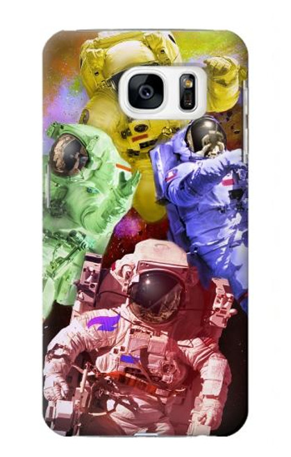 S3914 Colorful Nebula Astronaut Suit Galaxy Hülle Schutzhülle Taschen für Samsung Galaxy S7