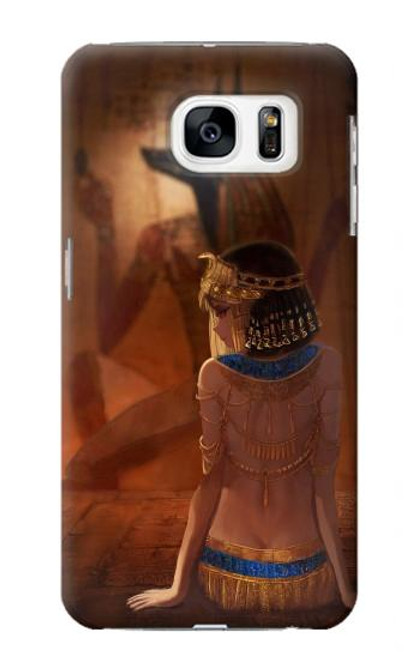 S3919 Egyptian Queen Cleopatra Anubis Hülle Schutzhülle Taschen für Samsung Galaxy S7