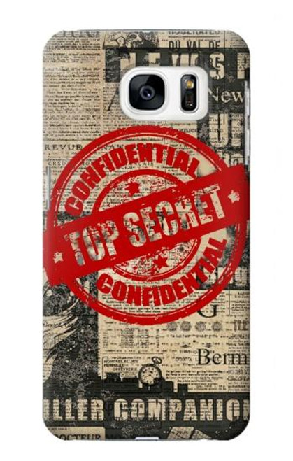 S3937 Text Top Secret Art Vintage Hülle Schutzhülle Taschen für Samsung Galaxy S7