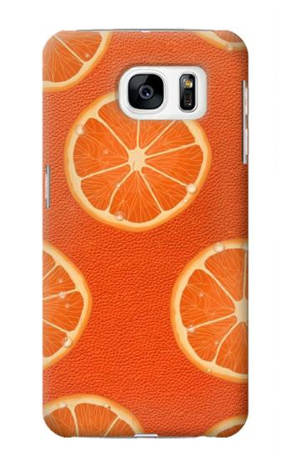 S3946 Seamless Orange Pattern Hülle Schutzhülle Taschen für Samsung Galaxy S7