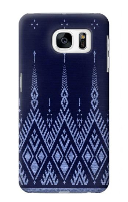 S3950 Textile Thai Blue Pattern Hülle Schutzhülle Taschen für Samsung Galaxy S7