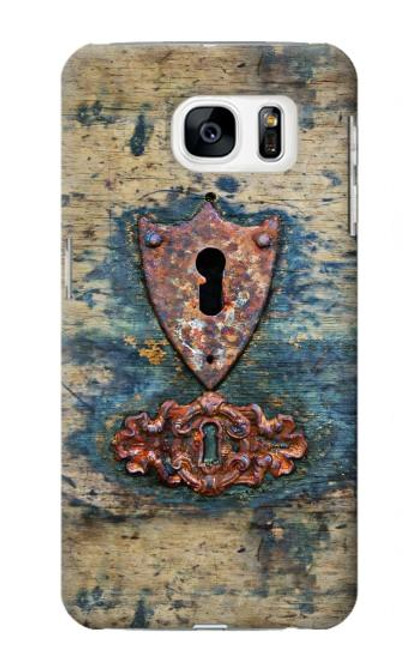 S3955 Vintage Keyhole Weather Door Hülle Schutzhülle Taschen für Samsung Galaxy S7