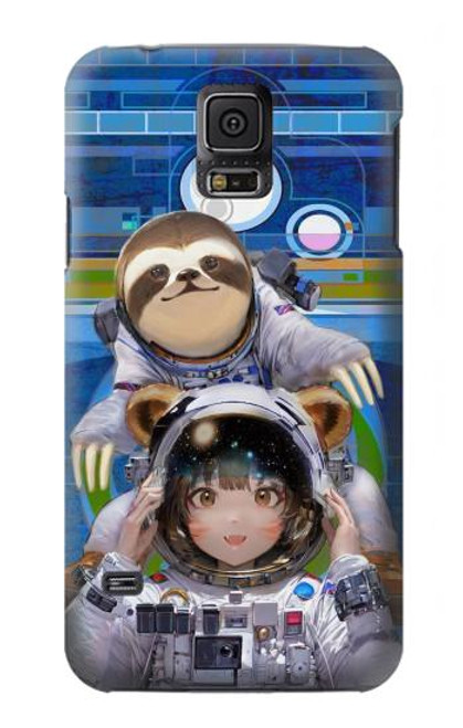 S3915 Raccoon Girl Baby Sloth Astronaut Suit Hülle Schutzhülle Taschen für Samsung Galaxy S5