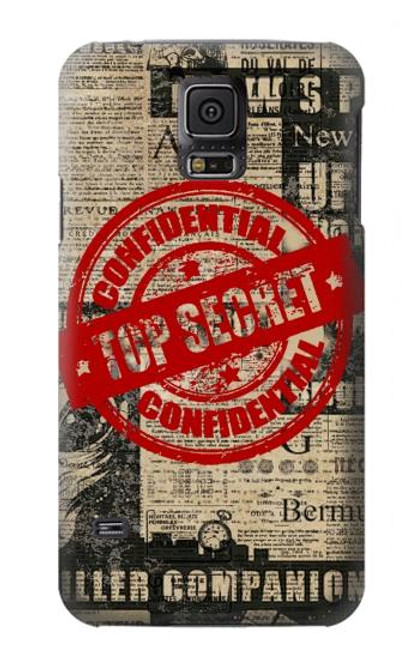 S3937 Text Top Secret Art Vintage Hülle Schutzhülle Taschen für Samsung Galaxy S5