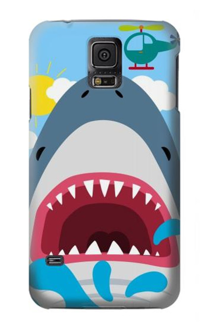 S3947 Shark Helicopter Cartoon Hülle Schutzhülle Taschen für Samsung Galaxy S5