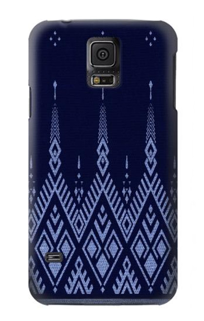 S3950 Textile Thai Blue Pattern Hülle Schutzhülle Taschen für Samsung Galaxy S5
