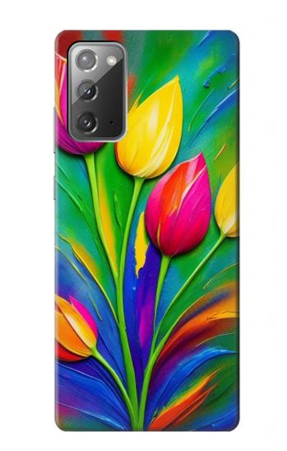 S3926 Colorful Tulip Oil Painting Hülle Schutzhülle Taschen für Samsung Galaxy Note 20