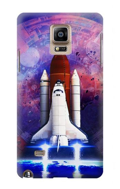 S3913 Colorful Nebula Space Shuttle Hülle Schutzhülle Taschen für Samsung Galaxy Note 4