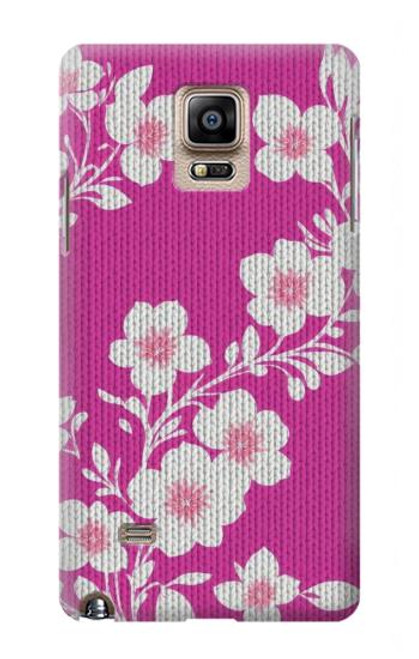 S3924 Cherry Blossom Pink Background Hülle Schutzhülle Taschen für Samsung Galaxy Note 4