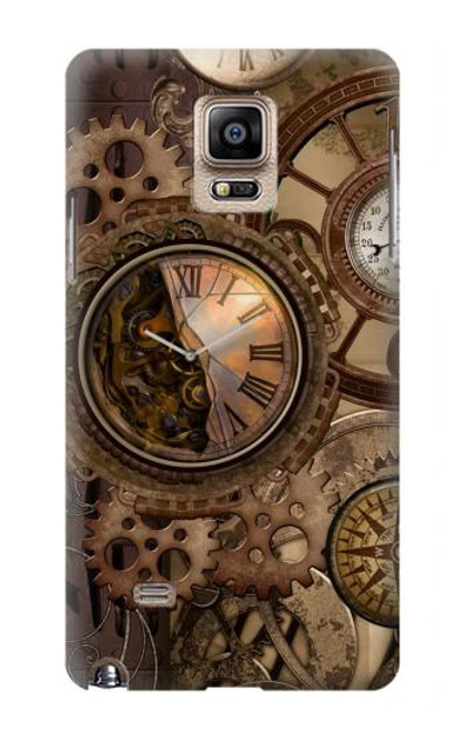 S3927 Compass Clock Gage Steampunk Hülle Schutzhülle Taschen für Samsung Galaxy Note 4