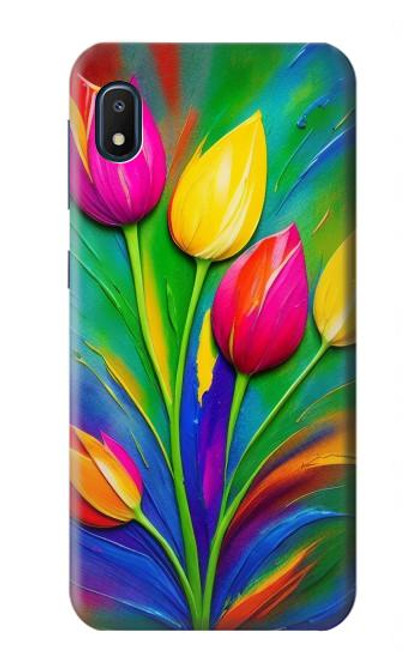 S3926 Colorful Tulip Oil Painting Hülle Schutzhülle Taschen für Samsung Galaxy A10e