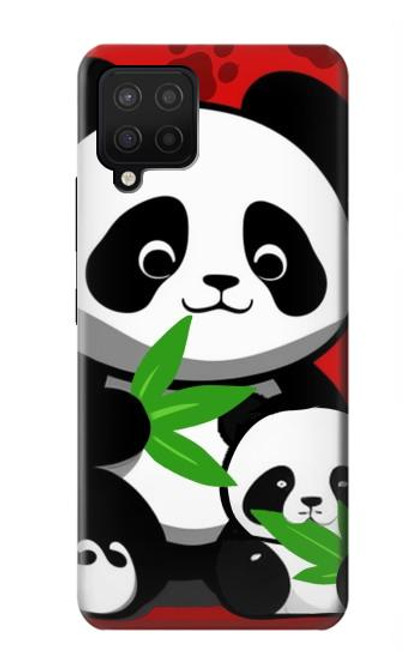 S3929 Cute Panda Eating Bamboo Hülle Schutzhülle Taschen für Samsung Galaxy A12