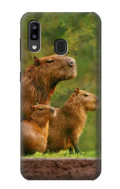 S3917 Capybara Family Giant Guinea Pig Hülle Schutzhülle Taschen für Samsung Galaxy A20, Galaxy A30