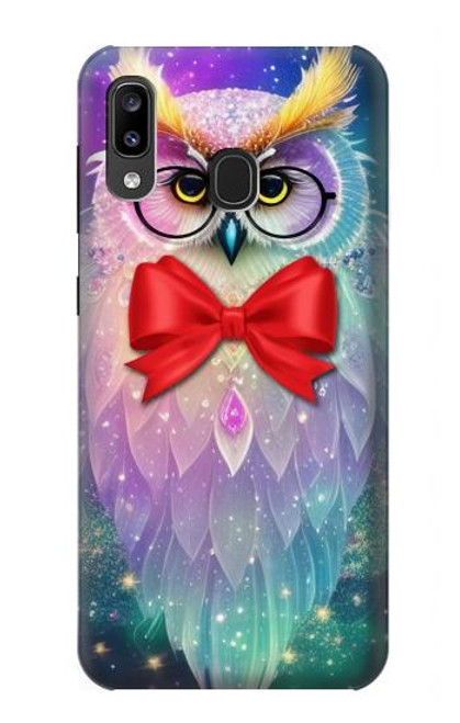 S3934 Fantasy Nerd Owl Hülle Schutzhülle Taschen für Samsung Galaxy A20, Galaxy A30