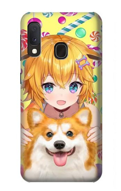 S3918 Baby Corgi Dog Corgi Girl Candy Hülle Schutzhülle Taschen für Samsung Galaxy A20e