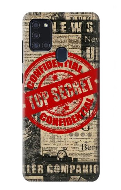 S3937 Text Top Secret Art Vintage Hülle Schutzhülle Taschen für Samsung Galaxy A21s