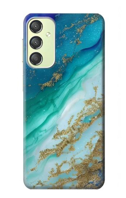 S3920 Abstract Ocean Blue Color Mixed Emerald Hülle Schutzhülle Taschen für Samsung Galaxy A24 4G