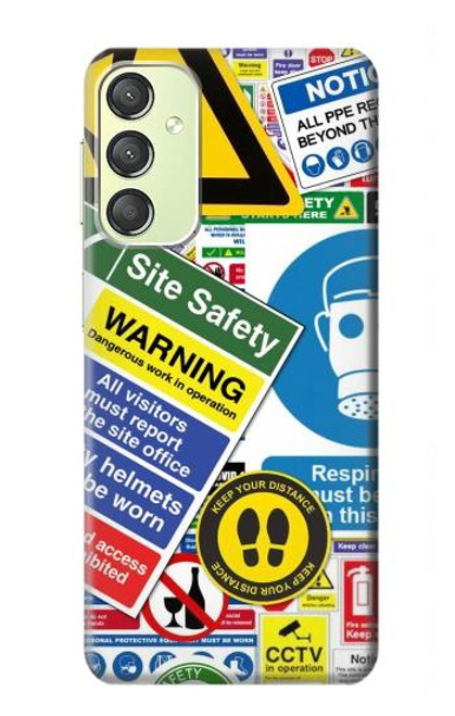 S3960 Safety Signs Sticker Collage Hülle Schutzhülle Taschen für Samsung Galaxy A24 4G
