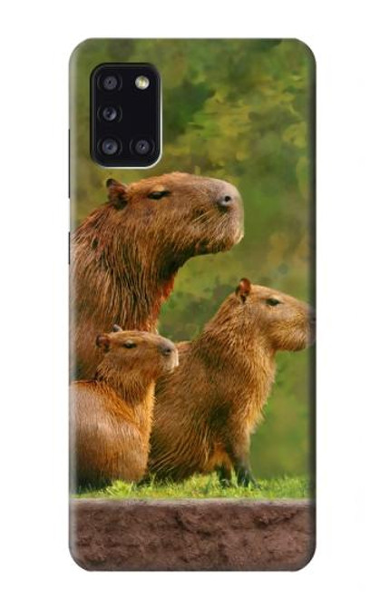 S3917 Capybara Family Giant Guinea Pig Hülle Schutzhülle Taschen für Samsung Galaxy A31