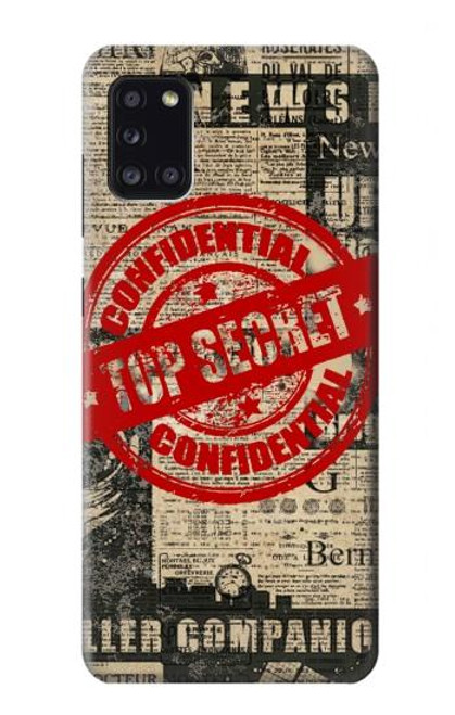 S3937 Text Top Secret Art Vintage Hülle Schutzhülle Taschen für Samsung Galaxy A31