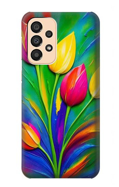 S3926 Colorful Tulip Oil Painting Hülle Schutzhülle Taschen für Samsung Galaxy A33 5G