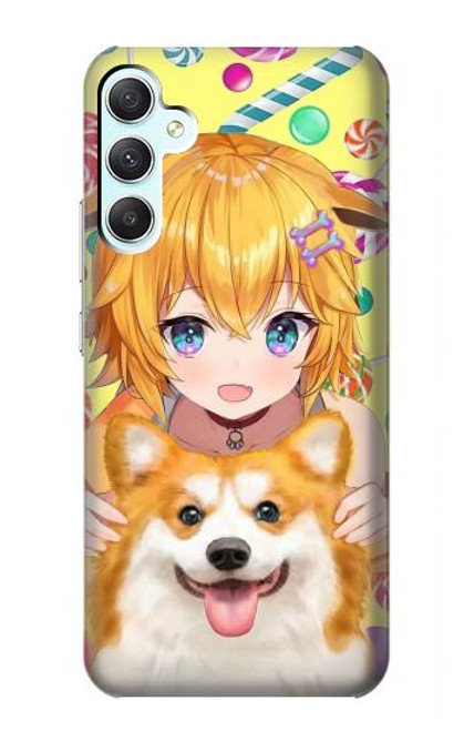 S3918 Baby Corgi Dog Corgi Girl Candy Hülle Schutzhülle Taschen für Samsung Galaxy A34 5G