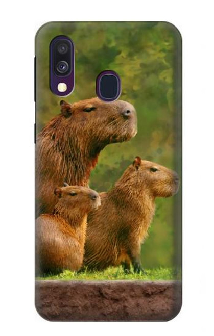 S3917 Capybara Family Giant Guinea Pig Hülle Schutzhülle Taschen für Samsung Galaxy A40