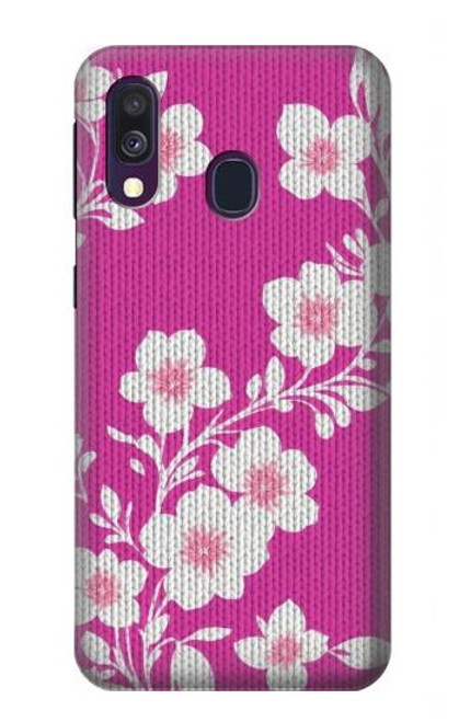 S3924 Cherry Blossom Pink Background Hülle Schutzhülle Taschen für Samsung Galaxy A40